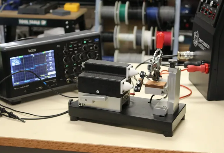Watching the weld waveform on an oscilloscope