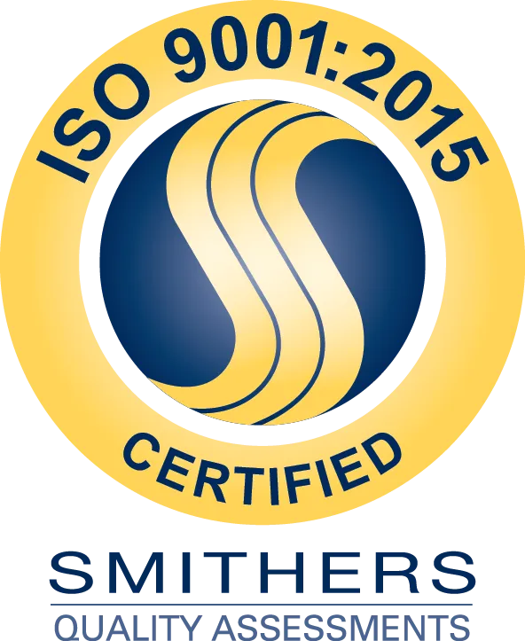 Smithers Quality Assessments ISO 9001:2015 certified seal