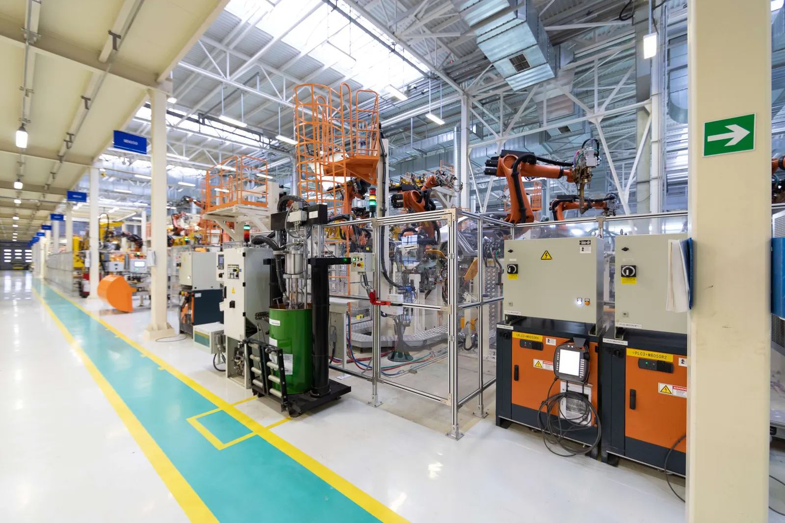 Car manufacturing plant. Automotive shop. The Assembly line for manufacturing cars.